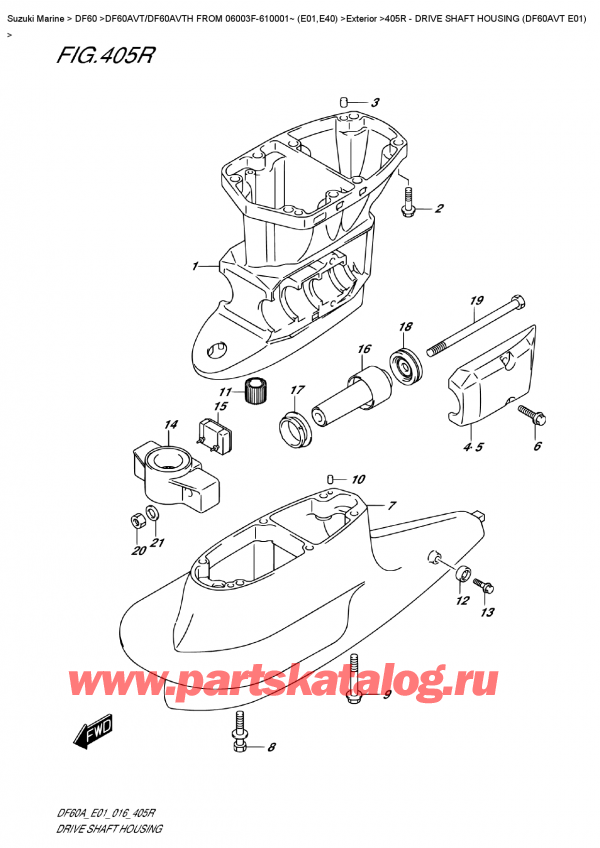  ,   , Suzuki DF60AV TL / TX FROM 06003F-610001~    (E01)    2016 , Drive Shaft  Housing  (Df60Avt  E01) /    (Df60Avt E01)