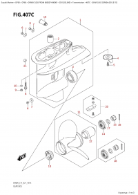 407C - Gear Case (Df60A:(E01,E11)) (407C -    (Df60A: (E01, E11) ))