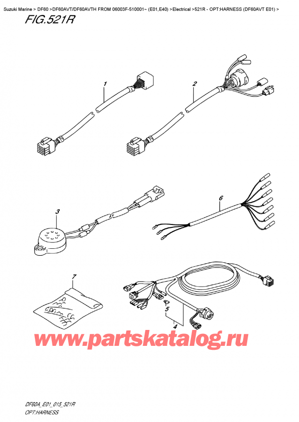 ,   , Suzuki DF60A VTL / VTX FROM 06003F-510001~   (E01), Opt:harness  (Df60Avt  E01)