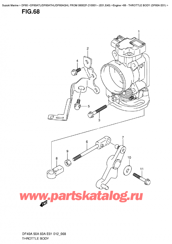  ,   , SUZUKI DF60A TS / TL FROM 06002F-210001~ (E01)  2012 , Throttle  Body  (Df60A  E01) -   (Df60A E01)