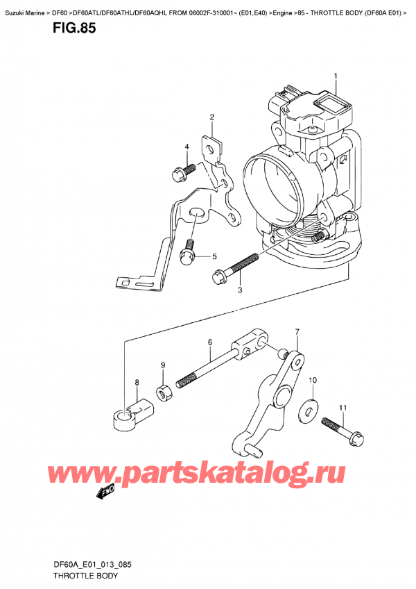   ,  , Suzuki DF60A TL/TS FROM 06002F-310001~ (E01)  2013 , Throttle  Body  (Df60A  E01)