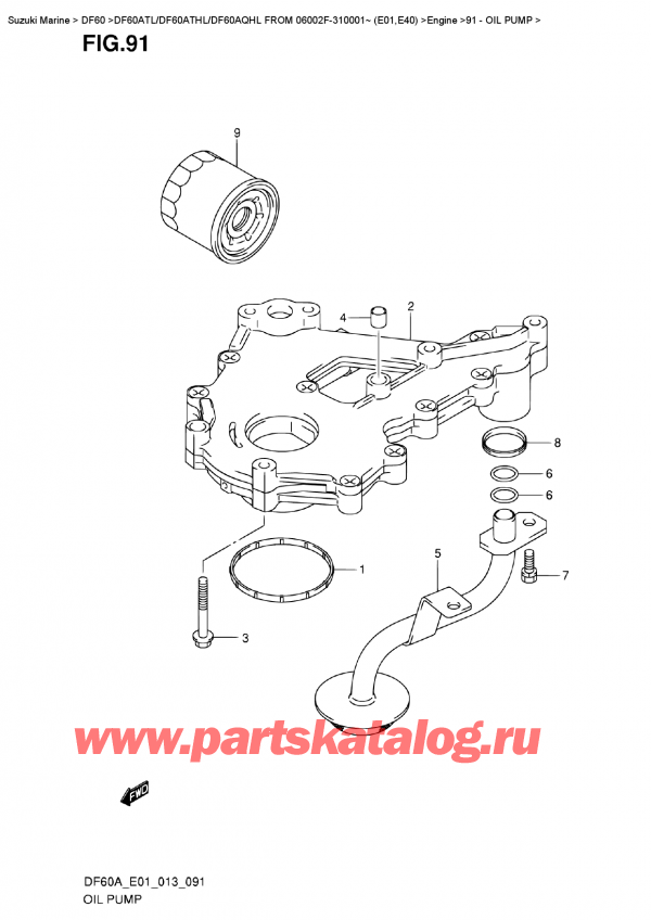  ,   , SUZUKI DF60A TL/TS FROM 06002F-310001~ (E01)  2013 , Oil  Pump /  