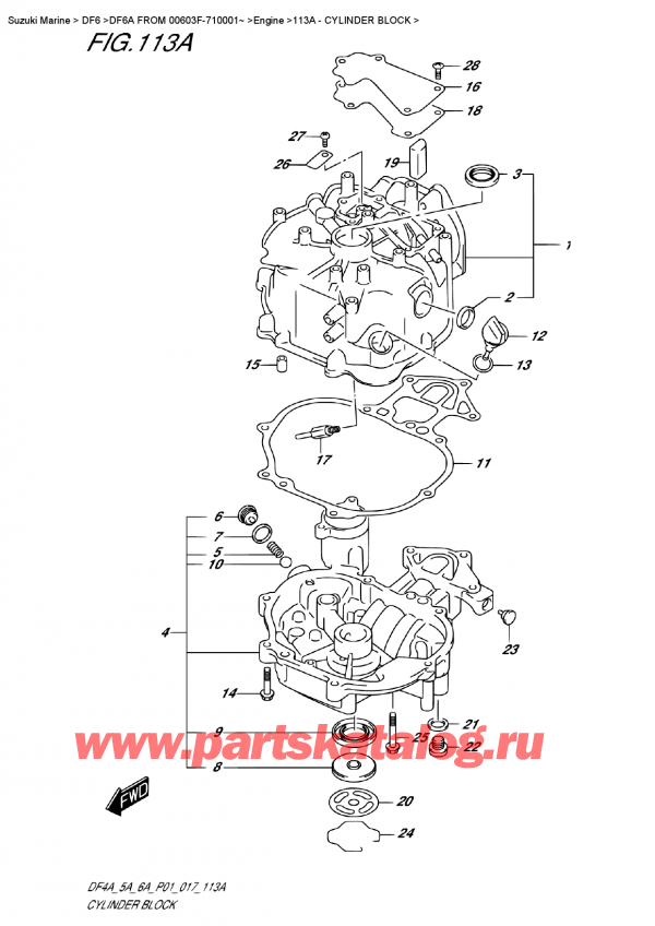  ,    , Suzuki DF6A S/L FROMV00603F-710001~ , Cylinder  Block