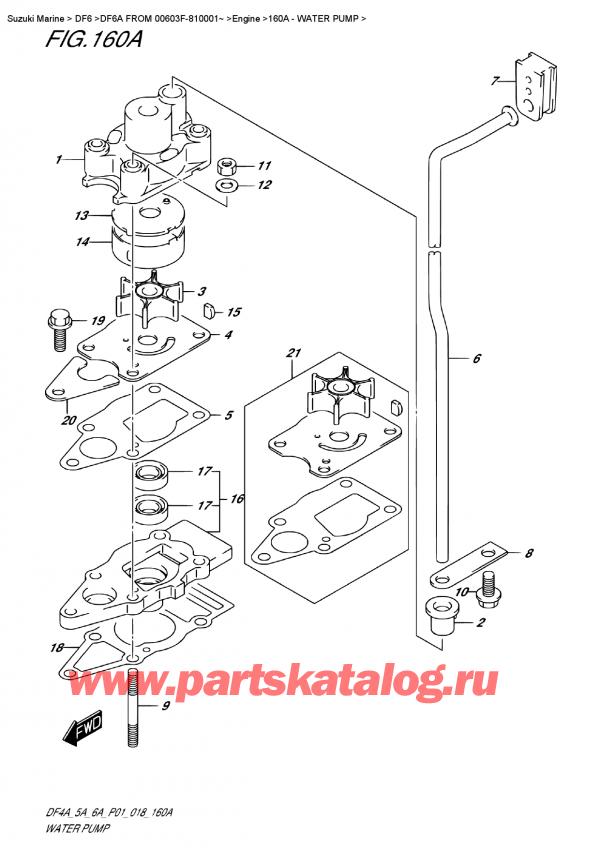   ,   , SUZUKI DF6A S / L FROM 00603F-810001~   2018 , Water  Pump