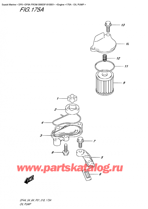   ,   , Suzuki DF6A S / L FROM 00603F-810001~ , Oil  Pump -  