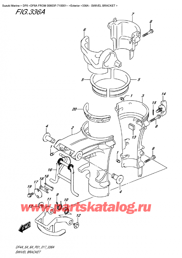  ,  , Suzuki DF6A S/L FROMV00603F-710001~   2017 ,   / Swivel  Bracket