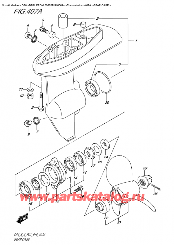  ,    , SUZUKI DF6 S-L FROM 00602F-510001~ (P01), Gear  Case /   