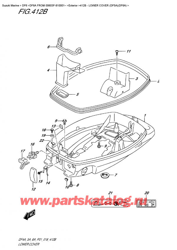  ,   , Suzuki DF6A S / L FROM 00603F-810001~ , Lower  Cover  (Df5A)(Df6A) /    (Df5A) (Df6A)