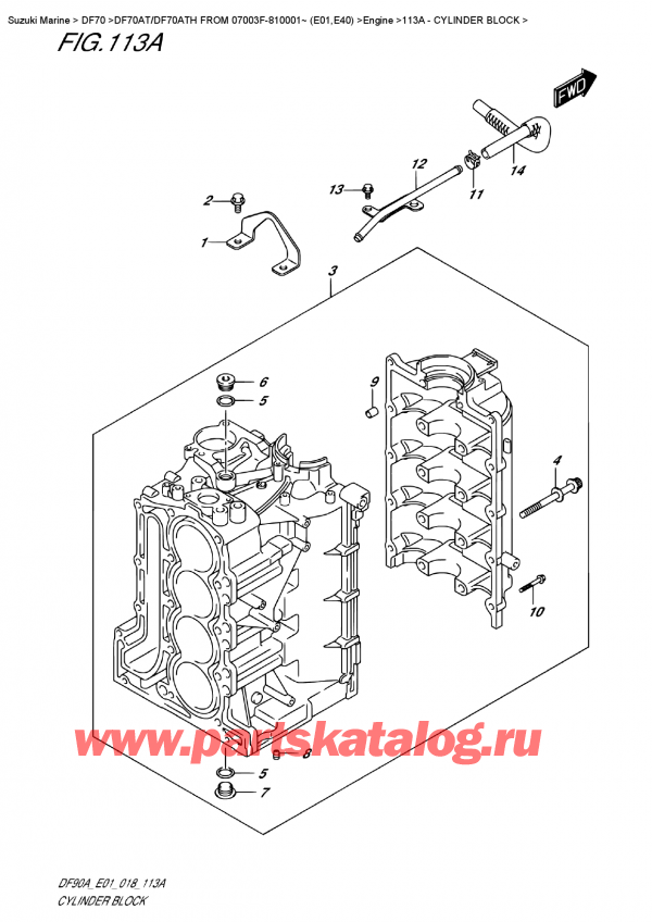 ,   , SUZUKI DF70A TL FROM 07003F-810001~ (E01)   2018 , Cylinder  Block