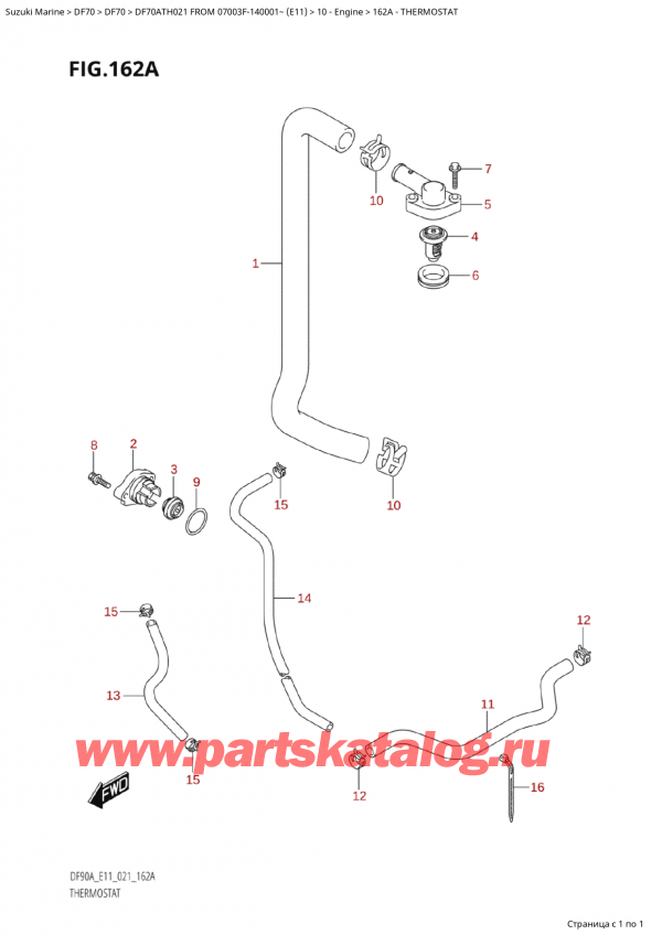  ,   , Suzuki DF70A TS/TL 021 FROM  07003F-140001~  (E11)  2021 , Thermostat