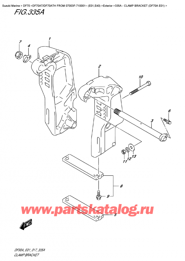   ,   , Suzuki DF70A TS-TL FROM 07003F-710001~ (E01 017),   (Df70A E01)