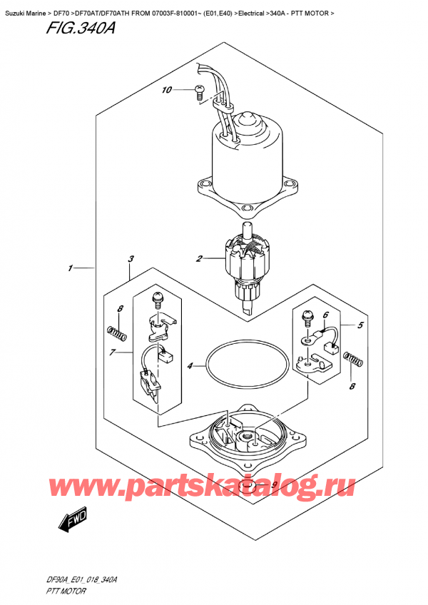 ,   , SUZUKI DF70A TS-TL FROM 07003F-810001~ (E01 018)  2018 , Ptt  Motor