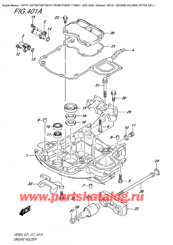  ,    , Suzuki DF70A TS-TL FROM 07003F-710001~ (E01 017), Engine  Holder  (Df70A  E01) -   (Df70A E01)