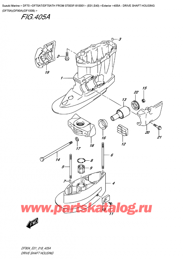 , , Suzuki DF70A TL FROM 07003F-810001~ (E01) ,    (Df70A) (Df90A) (Df100B) / Drive Shaft  Housing  (Df70A)(Df90A)(Df100B)