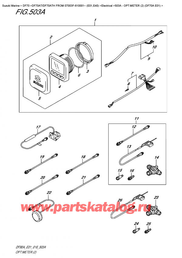  ,  , Suzuki DF70A TS / TL FROM 07003F-610001~ (E01 016), :  (2) (Df70A E01)