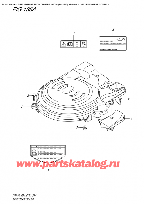  ,    , Suzuki DF80A TL FROM 08002F-710001~ (E01) , Ring  Gear Cover