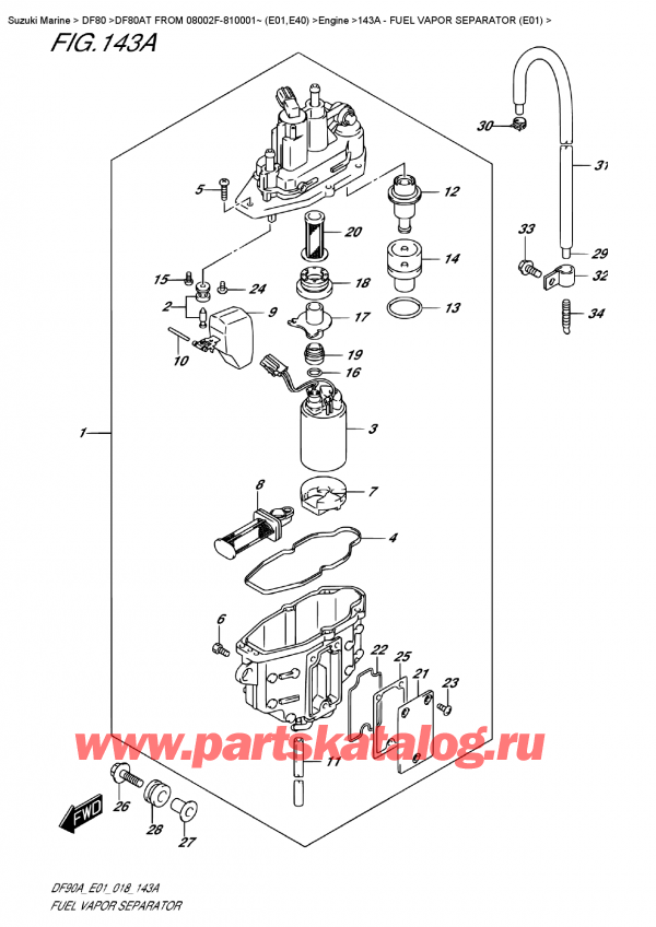  ,  ,  DF80A TL FROM 08002F-810001~ (E01),    (E01) - Fuel  Vapor Separator  (E01)