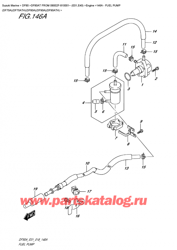   , , SUZUKI DF80A TL FROM 08002F-810001~ (E01), Fuel  Pump (Df70A)(Df70Ath)(Df80A)(Df90A)(Df90Ath)