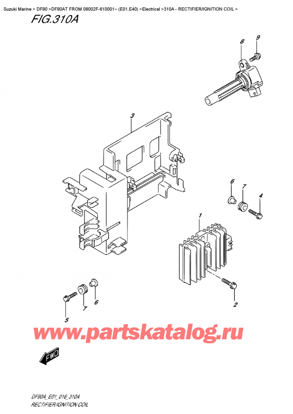  ,   , Suzuki DF80AT FROM 08002F-610001~ (E01,E40) , Rectifier/ignition  Coil