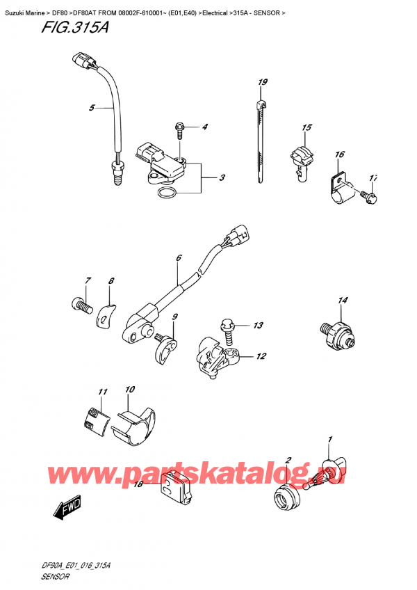  ,    , Suzuki DF80AT FROM 08002F-610001~ (E01,E40) ,  - Sensor