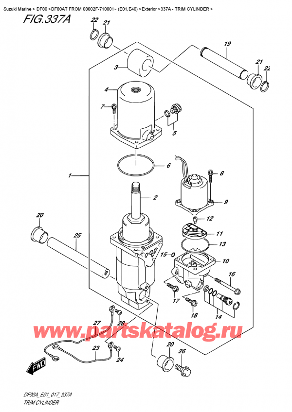  ,   ,  DF80A TL FROM 08002F-710001~ (E01) , Trim  Cylinder