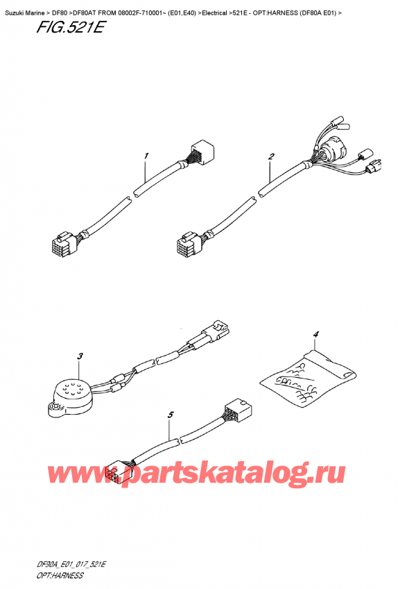  ,   , Suzuki DF80A TL FROM 08002F-710001~ (E01)   2017 , Opt:harness  (Df80A  E01)