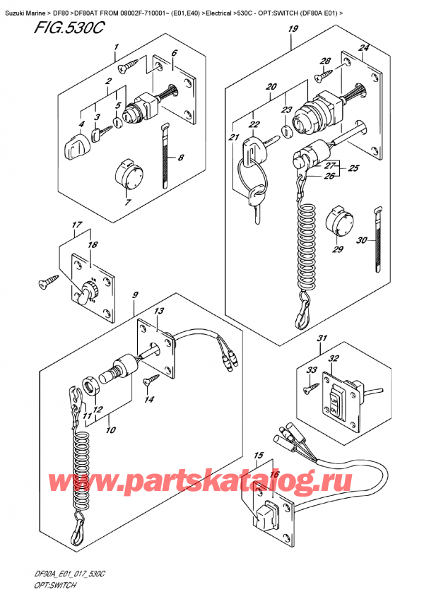 , , Suzuki DF80A TL FROM 08002F-710001~ (E01) , Opt:switch  (Df80A  E01)