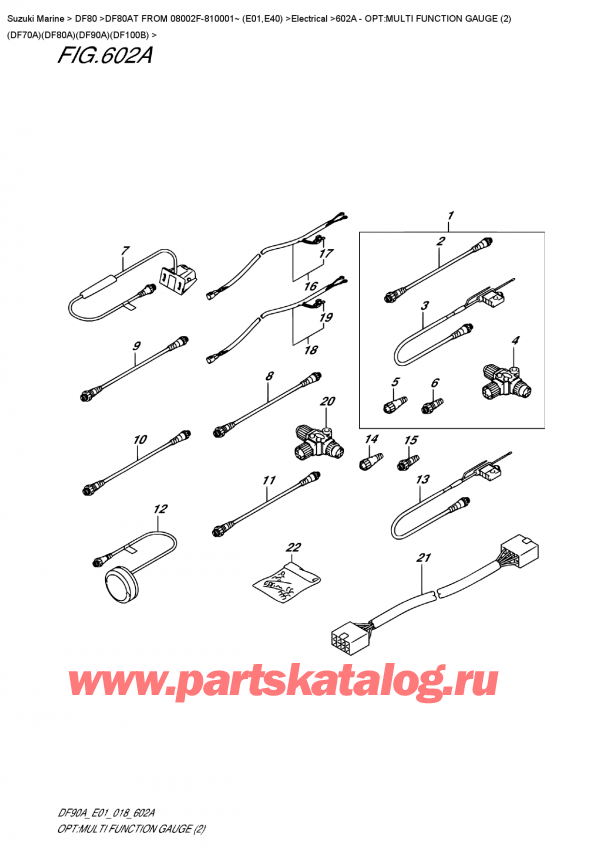  ,   , SUZUKI DF80A TL FROM 08002F-810001~ (E01), Opt:multi Function  Gauge  (2)  (Df70A)(Df80A)(Df90A)(Df100B)