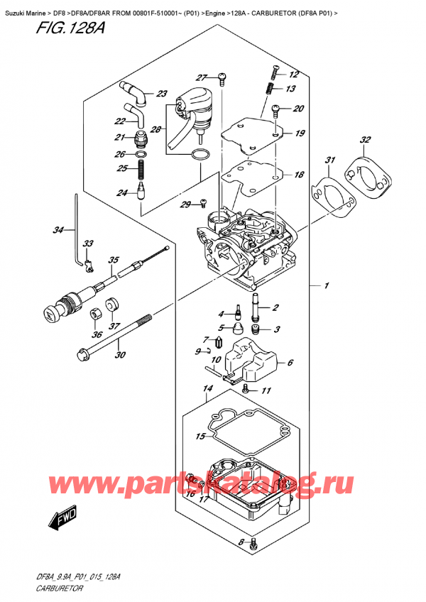  ,    , SUZUKI DF8A S FROM 00801F-510001~ (P01)  2015 ,  (Df8A P01) - Carburetor (Df8A P01)