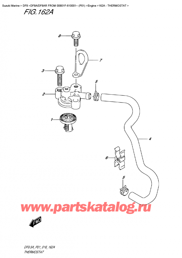  ,   , Suzuki Suzuki DF8A/DF8AR  FROM 00801F-610001~ (P01)   2016 , Thermostat - 