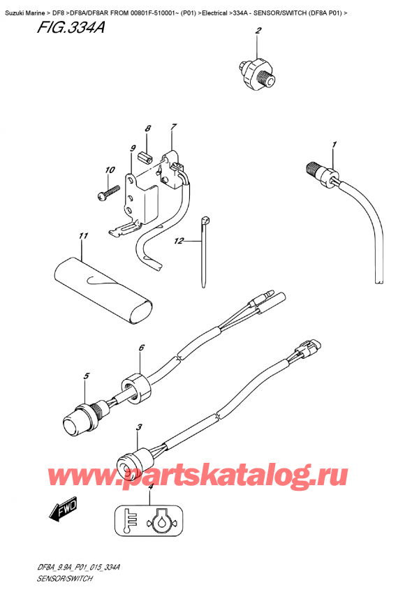  ,   , Suzuki DF8A S FROM 00801F-510001~ (P01)  2015 , Sensor/switch (Df8A P01)