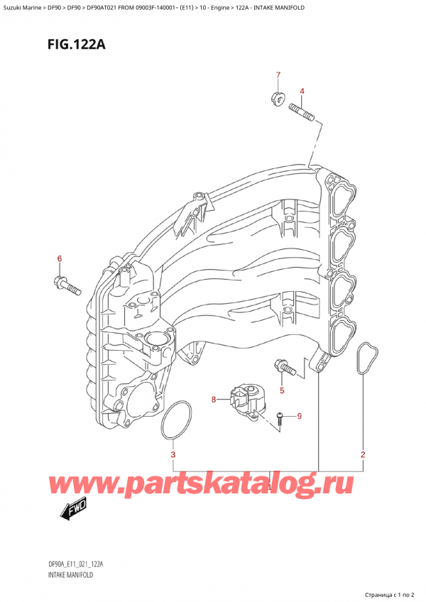  ,  , Suzuki Suzuki DF90A TL / TX FROM  09003F-140001~  (E01 021)  2021 , Intake Manifold