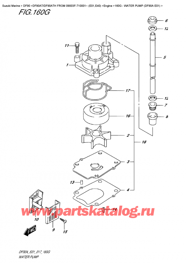  ,   , Suzuki DF90A TL/TX FROM 09003F-710001~ (E01)  2017 , Water Pump  (Df90A  E01)