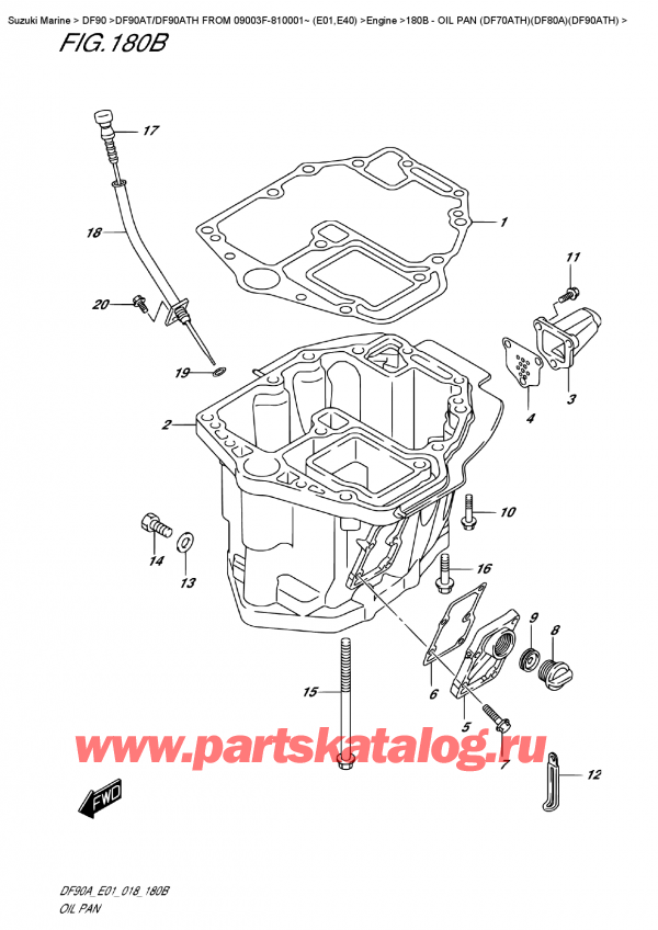  ,   , Suzuki DF90A TL /TX FROM 09003F-810001~ (E01), Oil Pan  (Df70Ath)(Df80A)(Df90Ath)