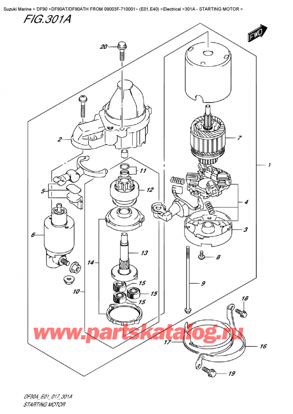  ,   , SUZUKI DF90A TL/TX FROM 09003F-710001~ (E01)  2017 , Starting  Motor /  