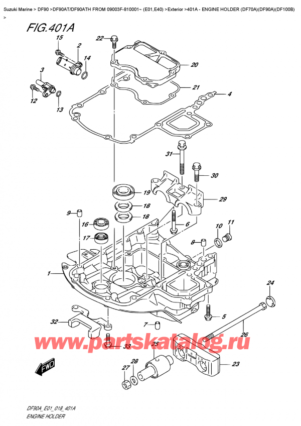   ,  , Suzuki DF90A TL /TX FROM 09003F-810001~ (E01), Engine  Holder  (Df70A)(Df90A)(Df100B)