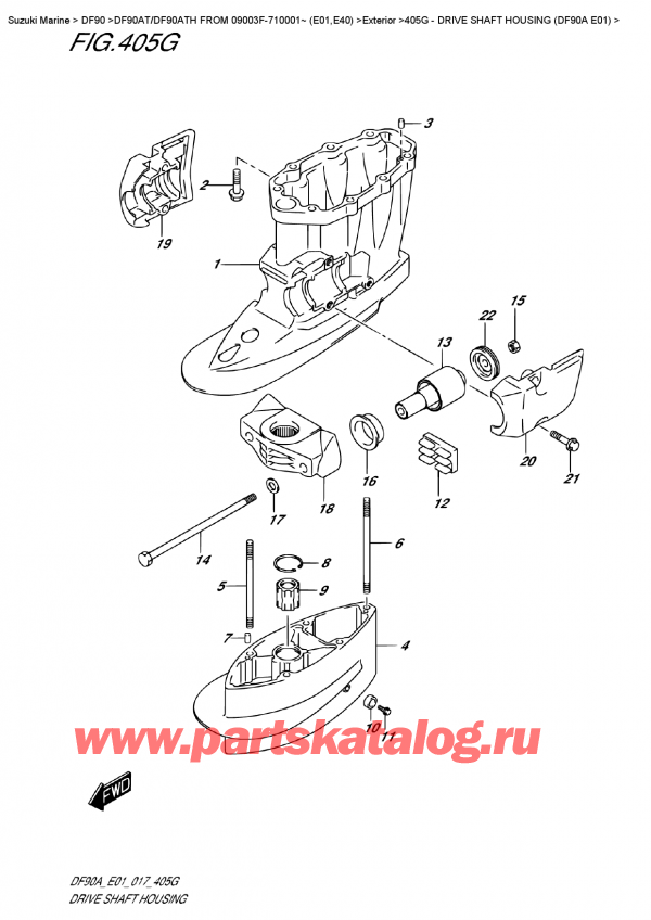   ,    , Suzuki DF90A TL/TX FROM 09003F-710001~ (E01)  2017 ,    (Df90A E01) / Drive Shaft  Housing  (Df90A  E01)