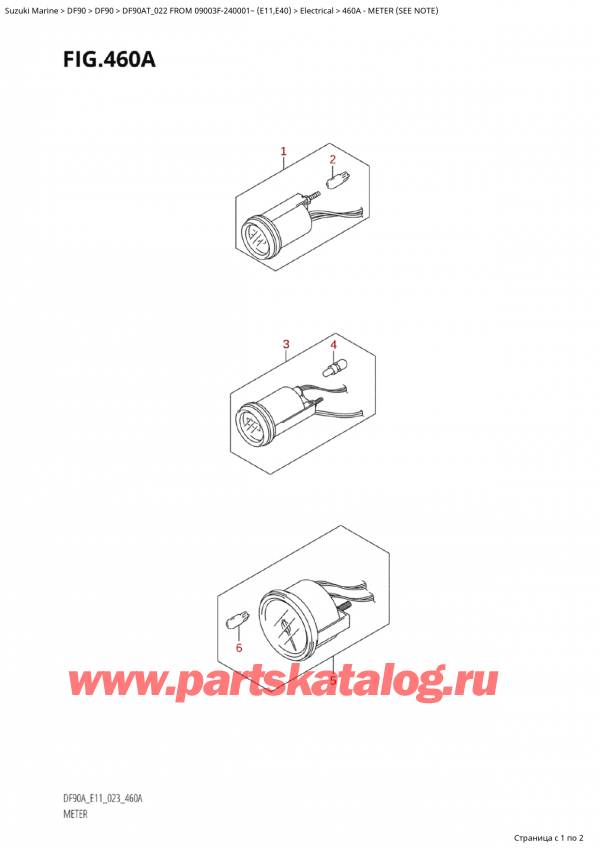 , , Suzuki Suzuki DF90A TL / TX FROM 09003F-240001~ (E11) - 2022, Meter (See Note)