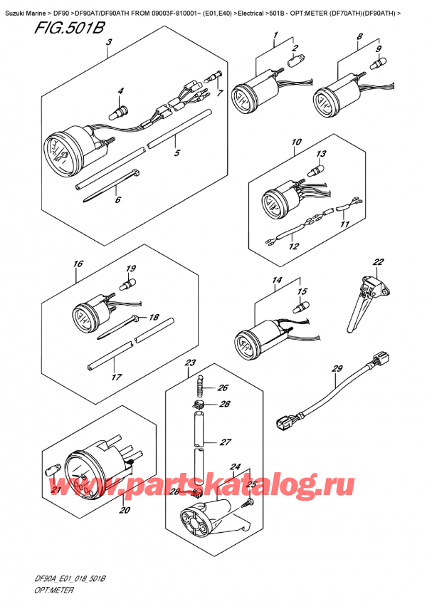   ,   , Suzuki DF90A TL /TX FROM 09003F-810001~ (E01 018)  2018 , :  (Df70Ath) (Df90Ath) - Opt:meter (Df70Ath)(Df90Ath)