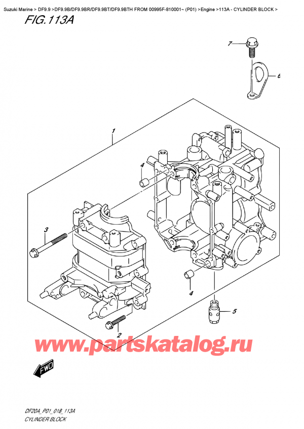   ,   , Suzuki DF9.9B TL FROM 00995F-810001~ (P01) , Cylinder  Block