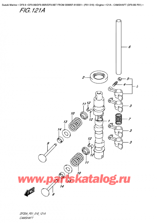  ,   , SUZUKI DF9.9B S / L FROM 00995F-610001~  (P01  016)  2016 ,   (Df9.9B P01)