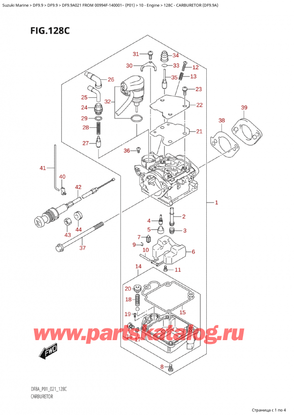   ,   , Suzuki Suzuki DF9.9A S FROM 00994F-140001~ (P01 021) ,  (Df9.9A) / Carburetor (Df9.9A)