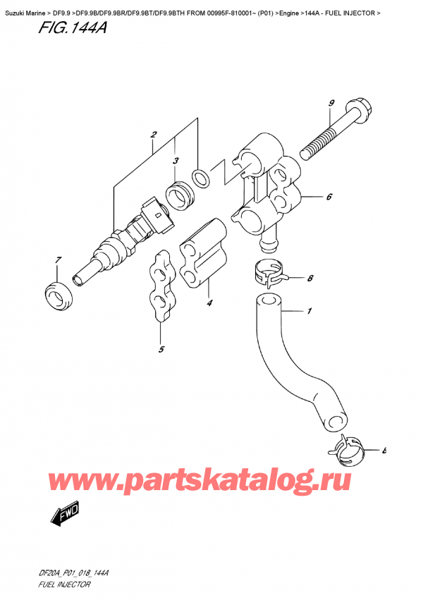  ,   , SUZUKI DF9.9B RS / RL FROM 00995F-810001~ (P01), Fuel  Injector /  