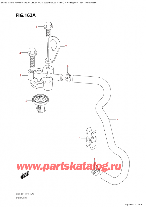  ,  , Suzuki DF9.9A S/L FROM 00994F-910001~ (P01)  2019 , Thermostat