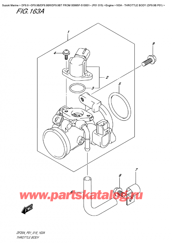  ,   , Suzuki DF9.9B S/L FROM 00995F-510001~ (P01  015)  , Throttle  Body  (Df9.9B  P01) -   (Df9.9B P01)