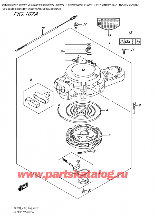   ,   , Suzuki DF9.9B S/L FROM 00995F-810001~ (P01)   2018 ,   (Df9.9B) (Df9.9Br) (Df15A) (Df15Ar) (Df20A) (Df20Ar)