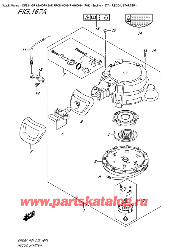  ,   ,  DF9.9A/DF9.9AR FROM 00994F-610001~ (P01)  , Recoil Starter