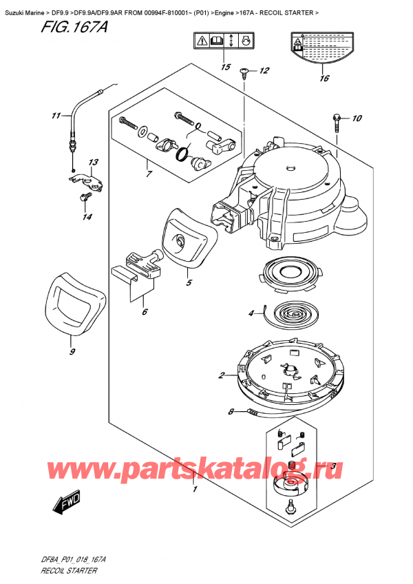 ,  , Suzuki DF9.9A S FROM 00994F-810001~ (P01), Recoil Starter