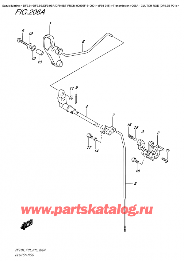 ,   , Suzuki DF9.9B S/L FROM 00995F-510001~ (P01  015)    2015 ,   (Df9.9B P01)