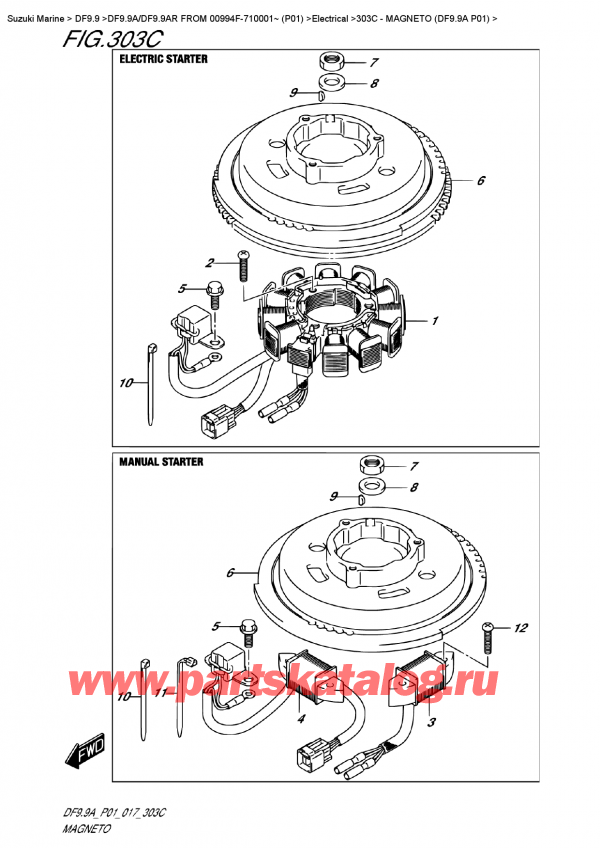 ,   , Suzuki DF9.9A S FROM 00994F-710001~ (P01)  ,  (Df9.9A P01)